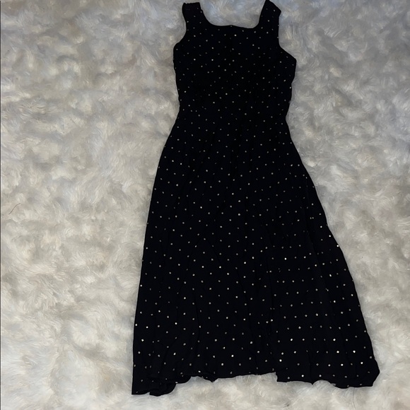 SantaFe by Jim Tremblay Dresses & Skirts - Elegant Black Polka Dot Midi Dress